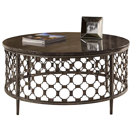 Round Coffee Table with Bluestone Top